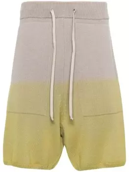 Moncler + Rick Owens кашемировые шорты с эффектом омбре, серый
