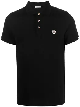 Moncler рубашка поло с короткими рукавами и логотипом, черный