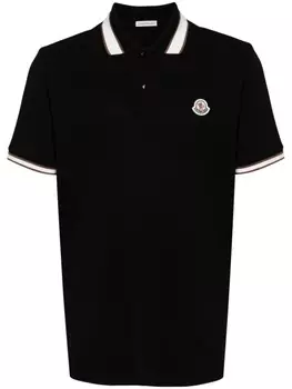 Moncler рубашка поло с логотипом, черный