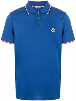Moncler рубашка поло с логотипом, синий