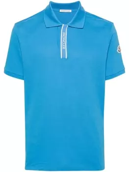 Moncler рубашка поло с нашивкой-логотипом, синий