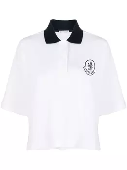 Moncler рубашка поло с вышитым логотипом, белый