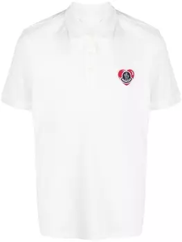 Moncler рубашка поло с вышитым логотипом, белый