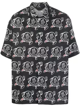 Moncler рубашка с логотипом, черный