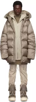 Moncler + Серая куртка Cyclopic с капюшоном Rick Owens