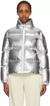 Moncler Серебристый пуховик Meuse