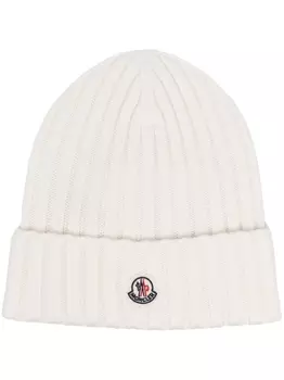 Moncler шапка бини из вирджинской шерсти, белый