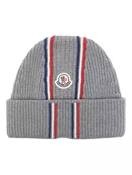 Moncler шапка бини из вирджинской шерсти, серый