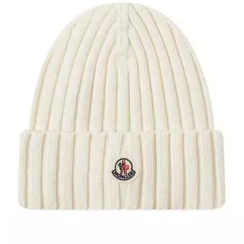 Moncler Шапка-бини с логотипом, белый