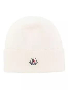 Moncler шапка с логотипом, белый