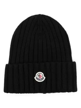 Moncler шапка с логотипом, черный