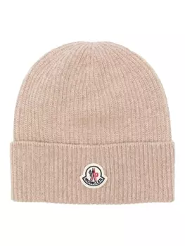 Moncler шапка с логотипом, нейтральный цвет