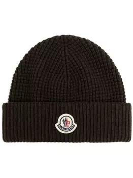 Moncler шапочка с аппликацией логотипа, зеленый