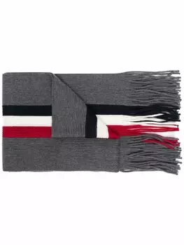 Moncler шарф с нашивкой-логотипом, серый