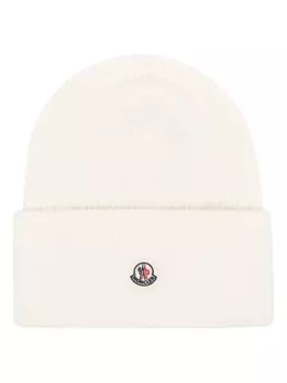Moncler шерстяная шапка бини, белый