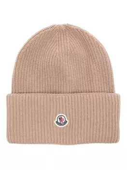 Moncler шерстяная шапка бини, нейтральный цвет