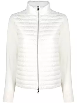 Moncler шерстяной кардиган с дутыми вставками, белый