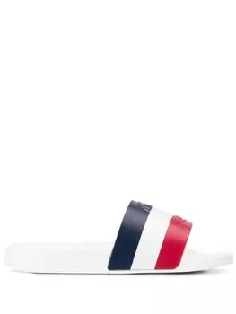 Moncler шлепанцы в полоску, белый