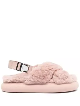 Moncler слиперы с отделкой из овчины, розовый