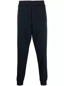Moncler спортивные брюки с нашивкой-логотипом, синий