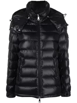 Moncler стеганая куртка Dalles с капюшоном, черный