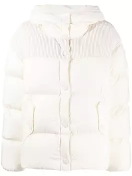 Moncler стеганая куртка Jaseur с капюшоном, белый