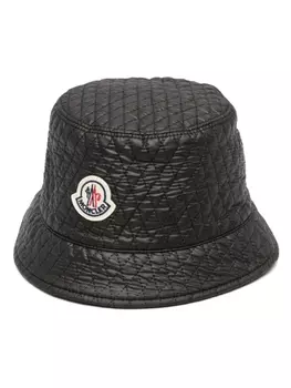 Moncler стеганая панама с нашивкой-логотипом, черный