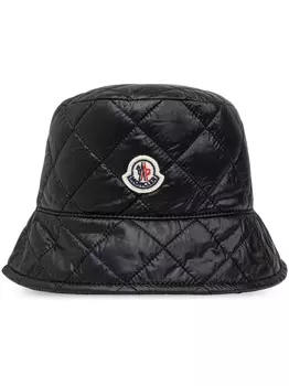 Moncler стеганая шляпа-ведро, черный