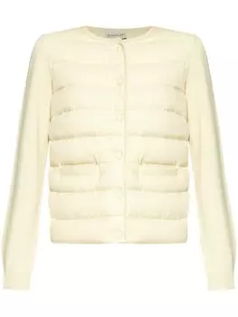 Moncler стеганый шерстяной кардиган, белый