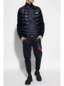 Moncler стеганый жилет с логотипом Gui, синий