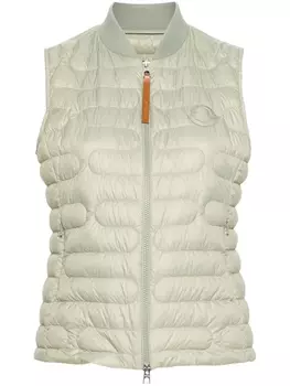 Moncler стеганый жилет с нашивкой-логотипом, зеленый