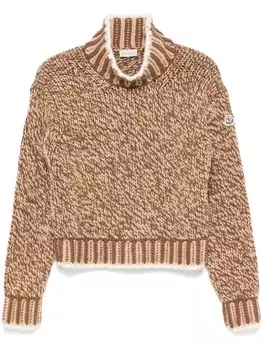 Moncler свитер с эффектом меланжа, коричневый