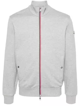 Moncler толстовка на молнии с логотипом, серый