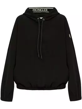 Moncler толстовка с капюшоном и аппликацией логотипа, черный