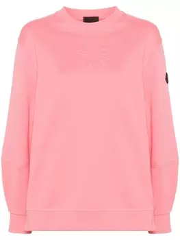 Moncler толстовка с тисненым логотипом, розовый