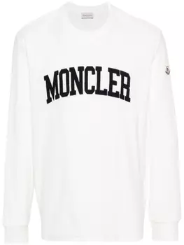 Moncler толстовка с вышитым логотипом, белый