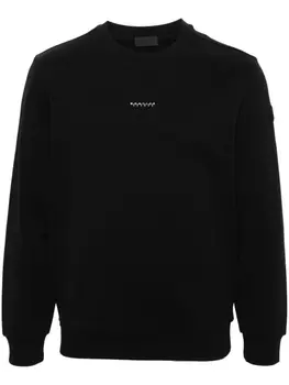 Moncler толстовка с вышитым логотипом, черный