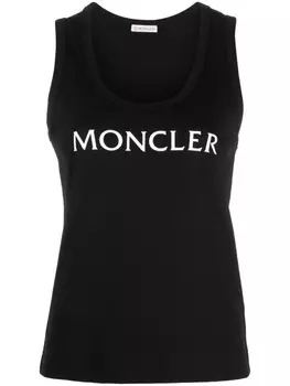 Moncler топ с логотипом, черный