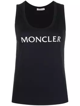 Moncler топ с логотипом, синий