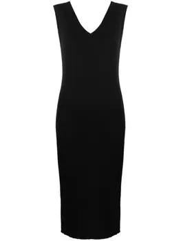 Moncler трикотажное платье миди без рукавов, черный