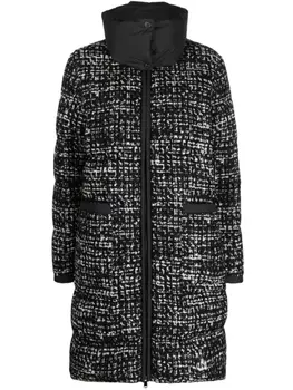 Moncler твидовый пуховик Rhone, черный