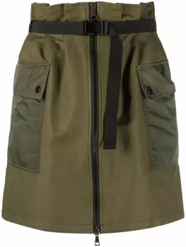 Moncler юбка карго с завышенной талией, зеленый