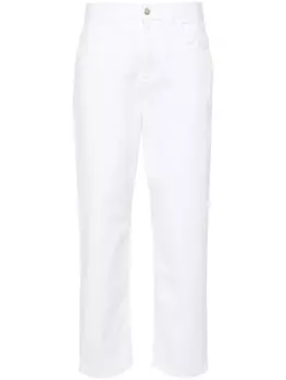 Moncler укороченные джинсы с завышенной талией, белый