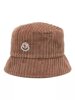 Moncler вельветовая шляпа-ведро, коричневый