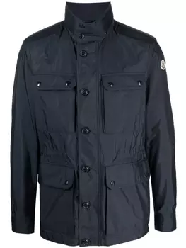 Moncler ветровка с нашивкой-логотипом, синий