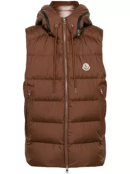 Moncler жилет Cardamine с капюшоном, коричневый