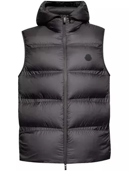 Moncler жилет с капюшоном, черный