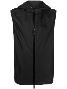 Moncler жилет с капюшоном и нашивкой-логотипом, черный