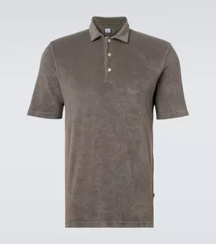 Мондиаль хлопковая поло из махровой ткани Fedeli, коричневый