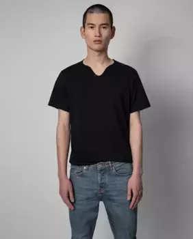 Monestir мужская хлопковая футболка с короткими рукавами Zadig & Voltaire, темно-синий